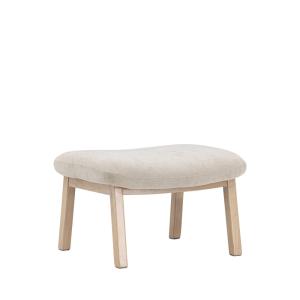 Repose-pieds en tissu et bois - Beige