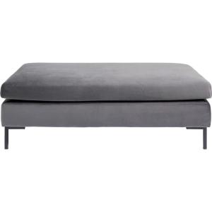 Repose-pieds en velours gris et acier noir