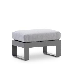 Repose-pieds jardin en aluminium anthracite avec coussin