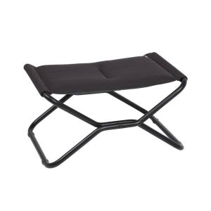 Repose-pieds matelassé pliant en acier noir L51xl66xH35