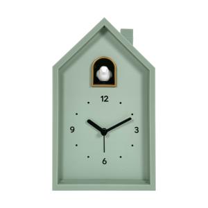 Réveil coucou maison vert 12.5x6.5x21.5cm