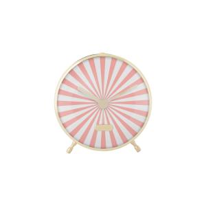 Réveil fer rose 12.5x3.7x12.5cm