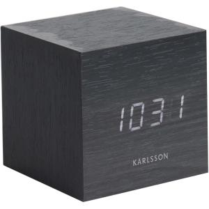 Réveil vernis à bois noir 8x8x8cm