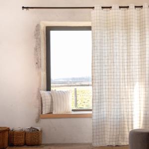 Rideau 100% coton à carreaux beige lourmarin beige 140x260…