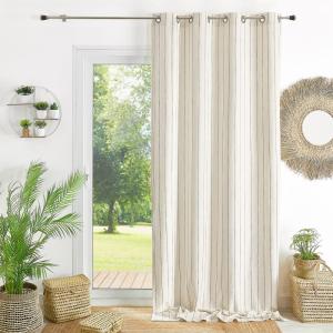 Rideau 100% coton à rayures beige lourmarin beige 140x260 c…