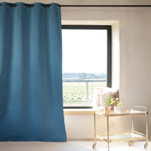 Rideau 100% occultant thermique phonique chiné polyester bl…