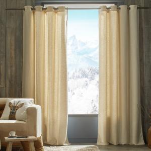 Rideau 135x250 beige crème en polyester