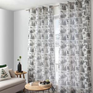 Rideau 140 x 240 cm en coton chambray esprit montagne anthr…