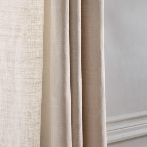 Rideau à Fronceur en Lin épais 100% Beige