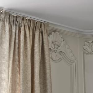 Rideau à Fronceur en Tissage toile à l'effet satiné Beige
