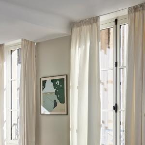 Rideau à Fronceur en Tissage toile à l'effet satiné Blanc