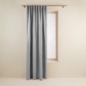 Rideau à Fronceur en Tissage toile à l'effet satiné Gris