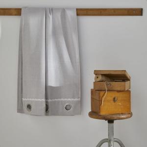 Rideau à �illets en coton gris clair 140x240
