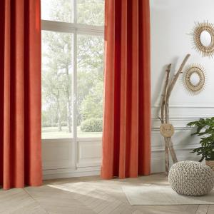 Rideau à l'aspect velours souple polyester terracotta 140 x…