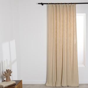 Rideau à œillets bicolores en textile épais beige, 140x250…