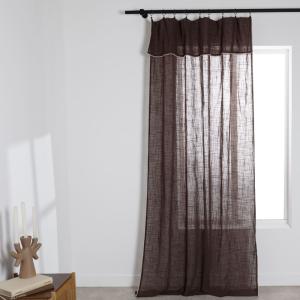 Rideau à oeillets clips en coton et lin chocolat à l'unité…