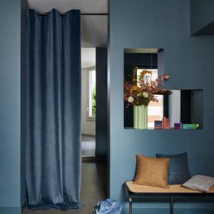 Rideau à oeillets dorés en velours Orage 135x280 cm