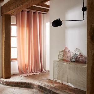 Rideau à oeillets dorés en velours Rose pétale 135x280 cm