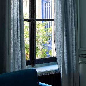 Rideau à Oeillets en Lin 100% lavé légèrement froissé Vert…