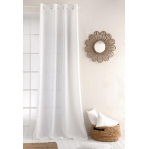 Rideau à oeillets en lin blanc 140x270 cm