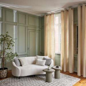 Rideau à Oeillets en Lin épais 100% Beige