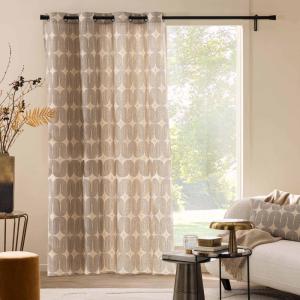 Rideau à œillets en polycoton avec motif métallisé coton no…