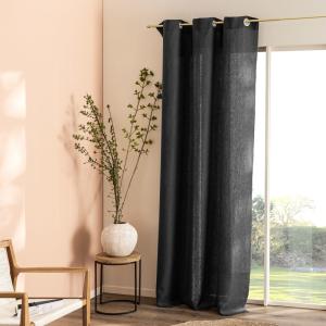 Rideau à œillets en pur lin lavé Anthracite 150x260cm