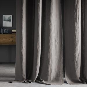 Rideau à œillets en pur lin lavé Teck 150x350cm