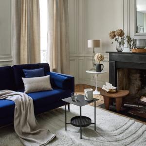 Rideau à Oeillets en Tissage toile à l'effet satiné Beige