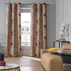 Rideau à Oeillets en Tissu brodé à motif floral Multicolore…