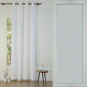 Rideau à oeillets gaze de coton blanc 140x290