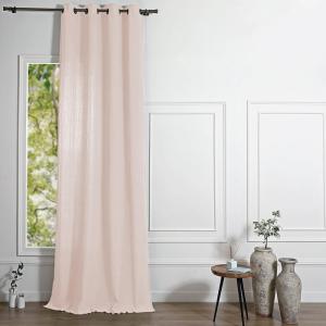 Rideau à oeillets gaze de coton rose 140x260