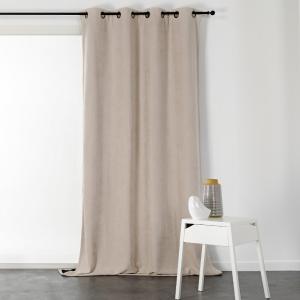 Rideau à oeillets isolant et déperlant  - effet velours pol…