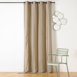 Rideau à oeillets lin rayé esprit méditerranéen polyester k…