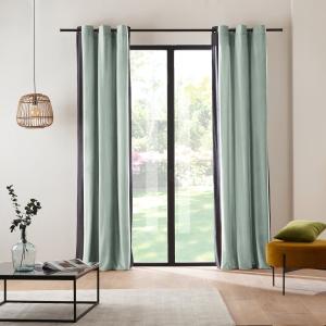 Rideau à oeillets noirs vert 145x268 cm