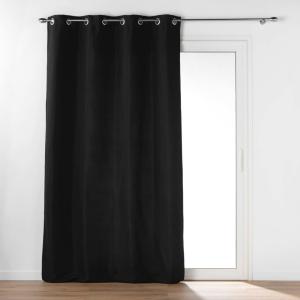 Rideau à œillets occultant noir polyester 135x260 cm