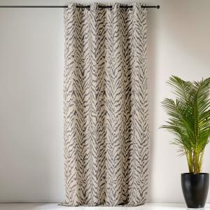 Rideau à oeillets tigre coton/polyester beige 140x240 cm