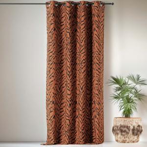 Rideau à oeillets tigre coton/polyester terracotta 140x240…
