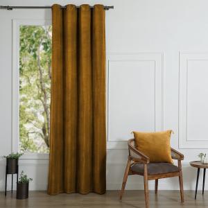 Rideau à oeillets velours de coton camel 135x260