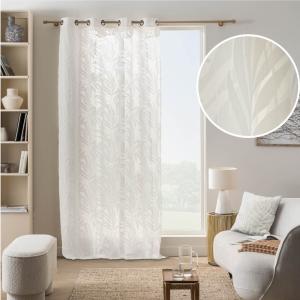 Rideau à œillets velours dévoré blanc 140x260cm