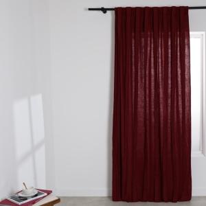 Rideau à pattes cachées en coton épais bordeaux à l'unité 1…