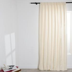 Rideau à pattes cachées en coton épais plié écru à l'unité,…