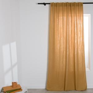 Rideau à pattes cachées en gaze de coton camel à l'unité 14…