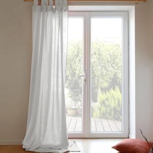 Rideau à pattes en gaze de coton 260 x 140 cm blanc