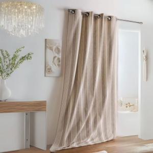 Rideau à rayures verticales en coton coton ficelle  x 145
