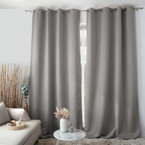 Rideau anti-feu flamme M1 occultant gris 140x260cm