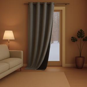 Rideau anti-froid doublé polaire flanelle gris anthracite 1…