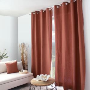 Rideau Coton recyclé - 140x240cm - Terre cuite