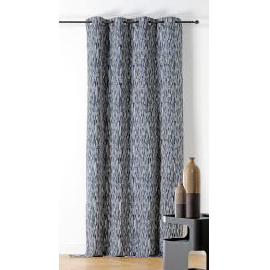 Rideau d’ameublement motif texturé bleu marine 140x240 cm