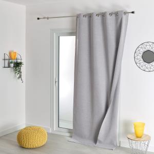 Rideau d'ameublement occultant double face gris clair